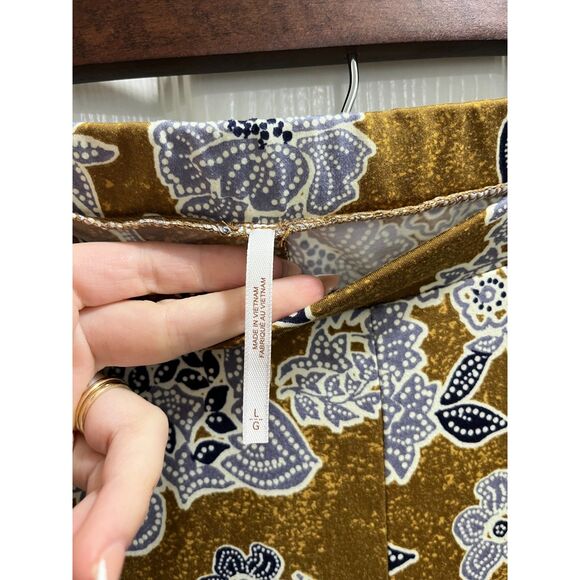 Free People Make A Statement Flare Pant in Bronze Combo Size Large Boho - Picture 5 of 7